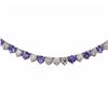 Image 2 : 14KT White Gold 49.64ctw Tanzanite and Diamond Necklace