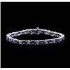 Image 1 : 14KT White Gold 10.26ctw Sapphire and Diamond Bracelet