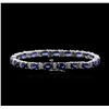 Image 2 : 14KT White Gold 10.26ctw Sapphire and Diamond Bracelet