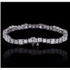 Image 2 : 14KT White Gold 9.75ctw Diamond Tennis Bracelet
