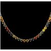 Image 2 : 37.08ctw Multi Color Sapphire Necklace - 14KT Yellow Gold