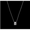 Image 1 : 3.36ctw Diamond Pendant With Chain - 18KT White Gold