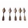Image 1 : Set of 5 Fiddle Tip Coin Silver Spoons 1860
