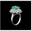 Image 3 : 14KT White Gold 2.77ct Emerald and Diamond Ring