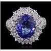 Image 1 : 14KT White Gold 5.17ct Tanzanite and Diamond Ring