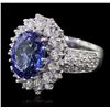 Image 2 : 14KT White Gold 5.17ct Tanzanite and Diamond Ring