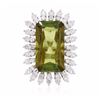 Image 1 : 14KT White Gold 13.90ct Tourmaline and Diamond Ring