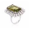 Image 3 : 14KT White Gold 13.90ct Tourmaline and Diamond Ring