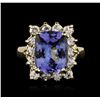 Image 1 : 14KT Yellow Gold 5.15ct Tanzanite and Diamond Ring