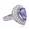 Image 2 : 14KT White Gold 3.30ct Tanzanite and Diamond Ring