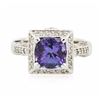 Image 1 : 14KT White Gold 2.42ct Tanzanite, Sapphire and Diamond Ring