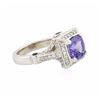 Image 2 : 14KT White Gold 2.42ct Tanzanite, Sapphire and Diamond Ring