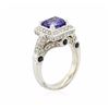 Image 3 : 14KT White Gold 2.42ct Tanzanite, Sapphire and Diamond Ring