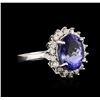 Image 2 : 14KT White Gold 3.87ct Tanzanite and Diamond Ring