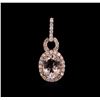 Image 1 : 14KT Rose Gold 1.03ct Morganite and Diamond Pendant