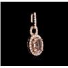 Image 2 : 14KT Rose Gold 1.03ct Morganite and Diamond Pendant