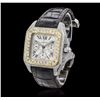 Image 2 : Cartier Two-Tone 6.50ctw Diamond Santos 100 Watch