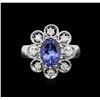 Image 1 : 14KT White Gold 1.73ct Tanzanite and Diamond Ring