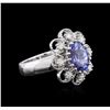 Image 2 : 14KT White Gold 1.73ct Tanzanite and Diamond Ring