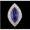 Image 1 : 18KT White Gold GIA Certified 10.54ct Tanzanite and Diamond Ring