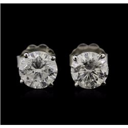 1.68ctw Diamond Stud Earrings - 14KT White Gold