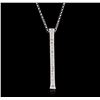 Image 1 : 14KT White Gold 0.23ctw Diamond Pendant With Chain