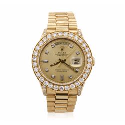 Rolex DayDate 18KT Yellow Gold 3.70ctw Diamond Men's Watch