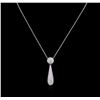 Image 1 : 1.52ctw Diamond Pendant With Chain - 18KT White Gold