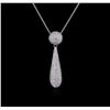 Image 2 : 1.52ctw Diamond Pendant With Chain - 18KT White Gold