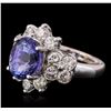 Image 2 : 14KT White Gold 4.14ct Tanzanite and Diamond Ring
