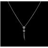 Image 1 : 0.17ctw Diamond Necklace - 14KT White Gold