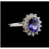 Image 2 : 3.00ct Tanzanite and Diamond Ring - 18KT White Gold