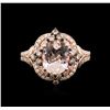 Image 1 : 14KT Rose Gold 2.52ct Morganite and Diamond Ring
