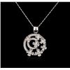 Image 2 : 14KT White Gold 1.76ctw Diamond Pendant With Chain