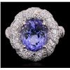 Image 1 : 18KT White Gold 4.86ct Tanzanite and Diamond Ring