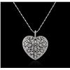 Image 1 : 14KT White Gold 0.82ctw Diamond Pendant With Chain