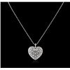 Image 2 : 14KT White Gold 0.82ctw Diamond Pendant With Chain