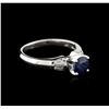 Image 2 : 14KT White Gold 0.95ct Sapphire and Diamond Ring