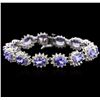 Image 1 : 14KT White Gold 16.45ctw Tanzanite and Diamond Bracelet