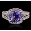 Image 1 : 18KT White Gold 2.81ct Tanzanite and Diamond Ring