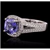 Image 2 : 18KT White Gold 2.81ct Tanzanite and Diamond Ring