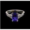 Image 1 : 1.74ct Tanzanite and Diamond Ring - 14KT White Gold