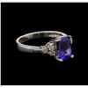 Image 2 : 1.74ct Tanzanite and Diamond Ring - 14KT White Gold