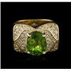 Image 1 : 14KT Yellow Gold 5.90ct Peridot and Diamond Ring