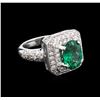 Image 2 : 2.39ct Emerald and Diamond Ring - 14KT White Gold
