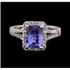 Image 1 : 14KT White Gold 1.83ct Tanzanite and Diamond Ring