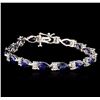Image 1 : 14KT White Gold 13.65ctw Sapphire and Diamond Bracelet