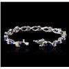 Image 3 : 14KT White Gold 13.65ctw Sapphire and Diamond Bracelet