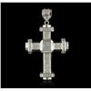 Image 1 : 10KT White Gold 1.94ctw Diamond Cross Pendant