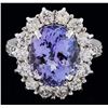 Image 1 : 14KT White Gold 7.59ct Tanzanite and Diamond Ring